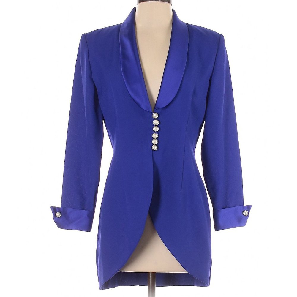 VINTAGE Blazer in Royal Blue Size 5 - Picture 2 of 10